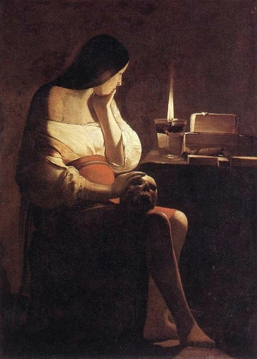 Magdalena Con La Luz Nocturna — Georges De La Tour