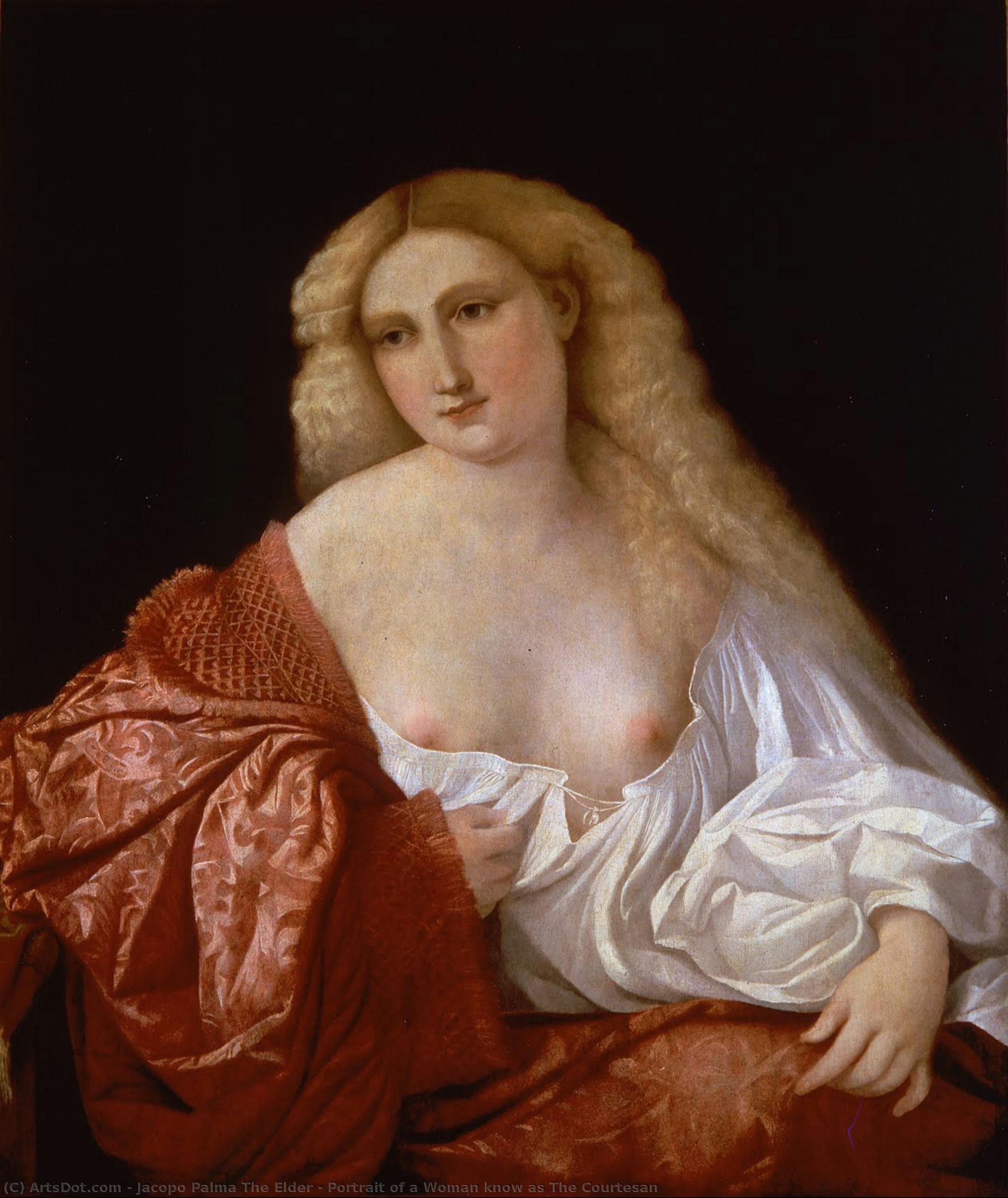 Portrait Of A Woman Know As The Courtesan — Jacopo Palma The Elder