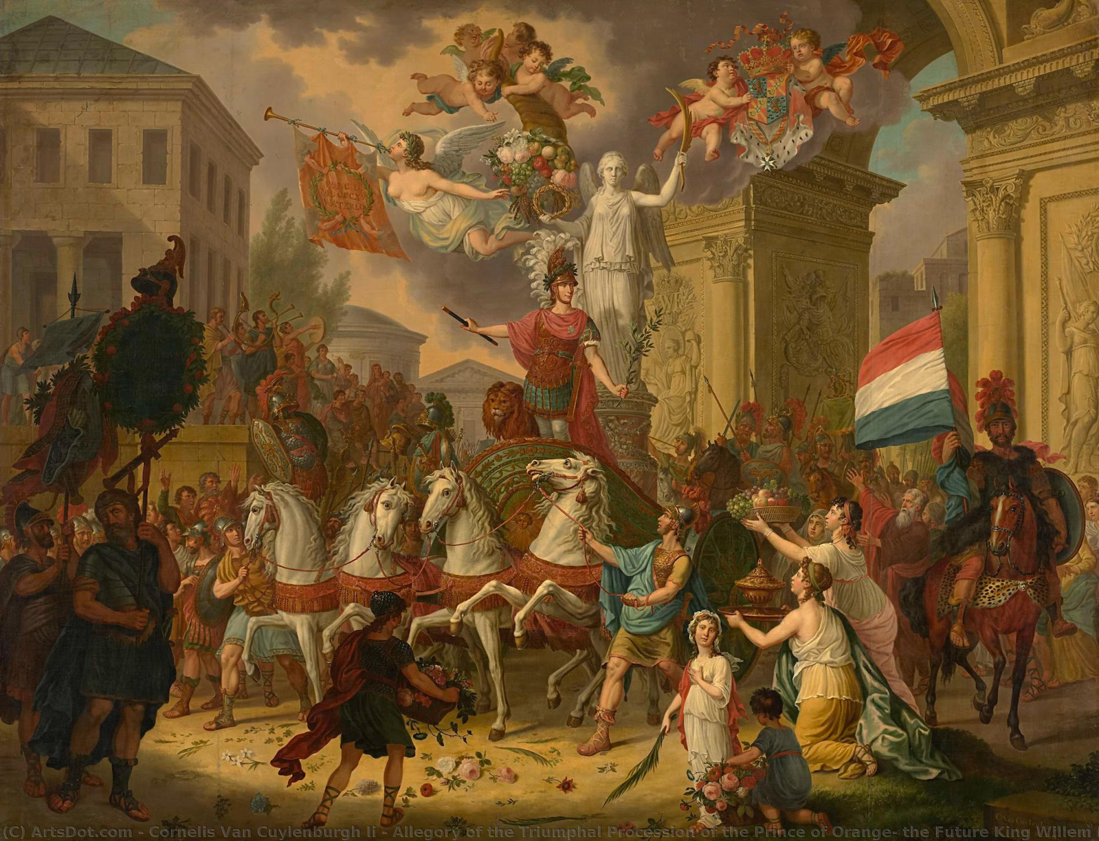 Allegory Of The Triumphal Procession Of The Prince Of Orange, The Future King Willem Ii, As The Hero Of Waterloo, 1815, Cornelis Van Cuylenburgh (ii), 1815 — Cornelis Van Cuijlenburg (ii)