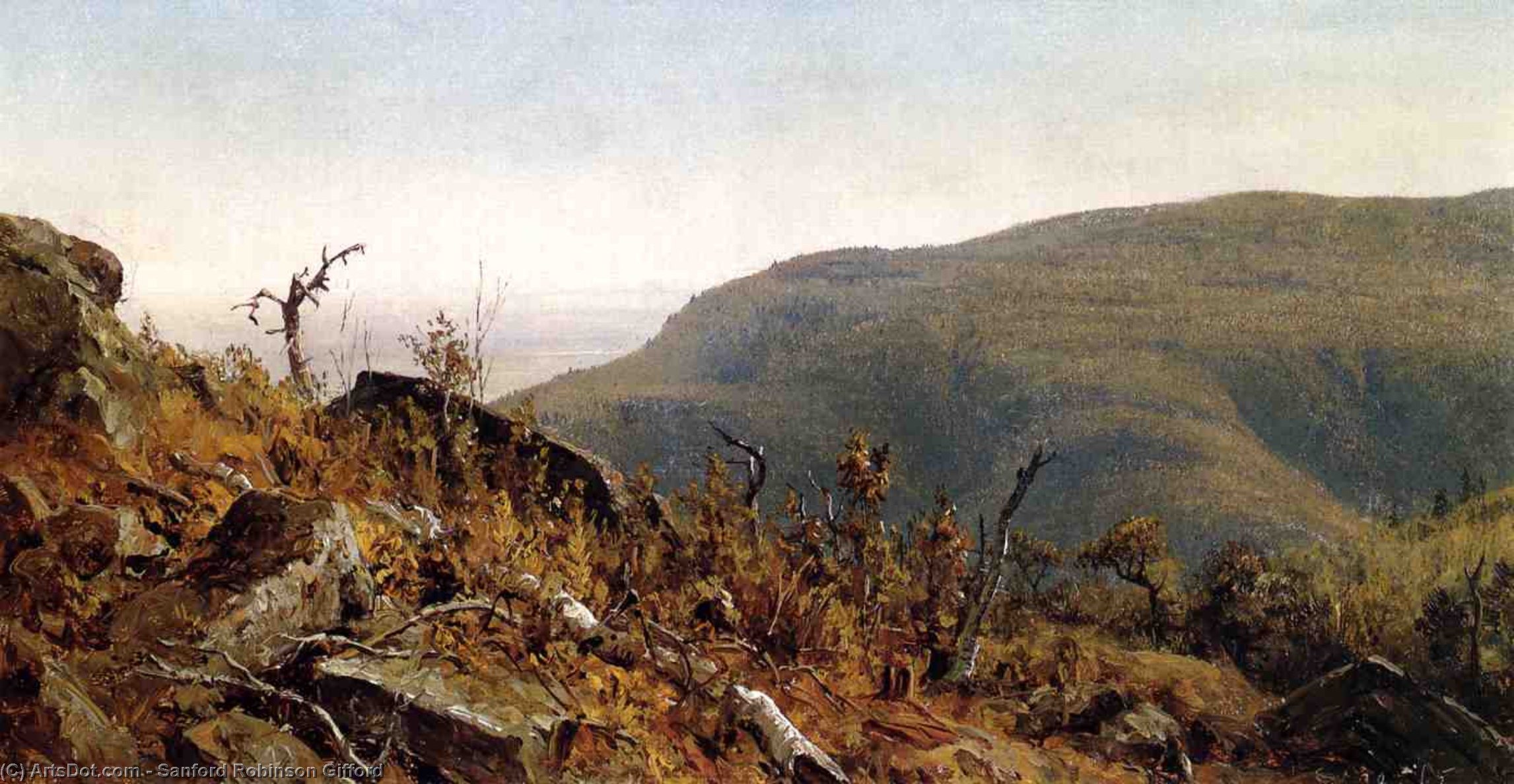 The View From South Mountain In The Catskills, A Sketch — Sanford Robinson Gifford