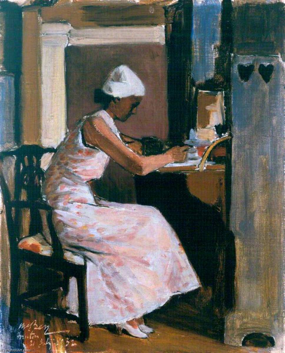 Woman Writing At A Secretaire — James Mcbey