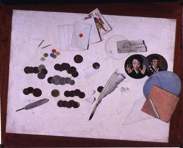 Trompe L'oeil Aux Pièces De Monnaies, Sur Le Plateau D'un Guéridon — Louis Léopold Boilly