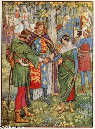 The King Joins The Hands Of Robin Hood And Maid — Walter Crane
