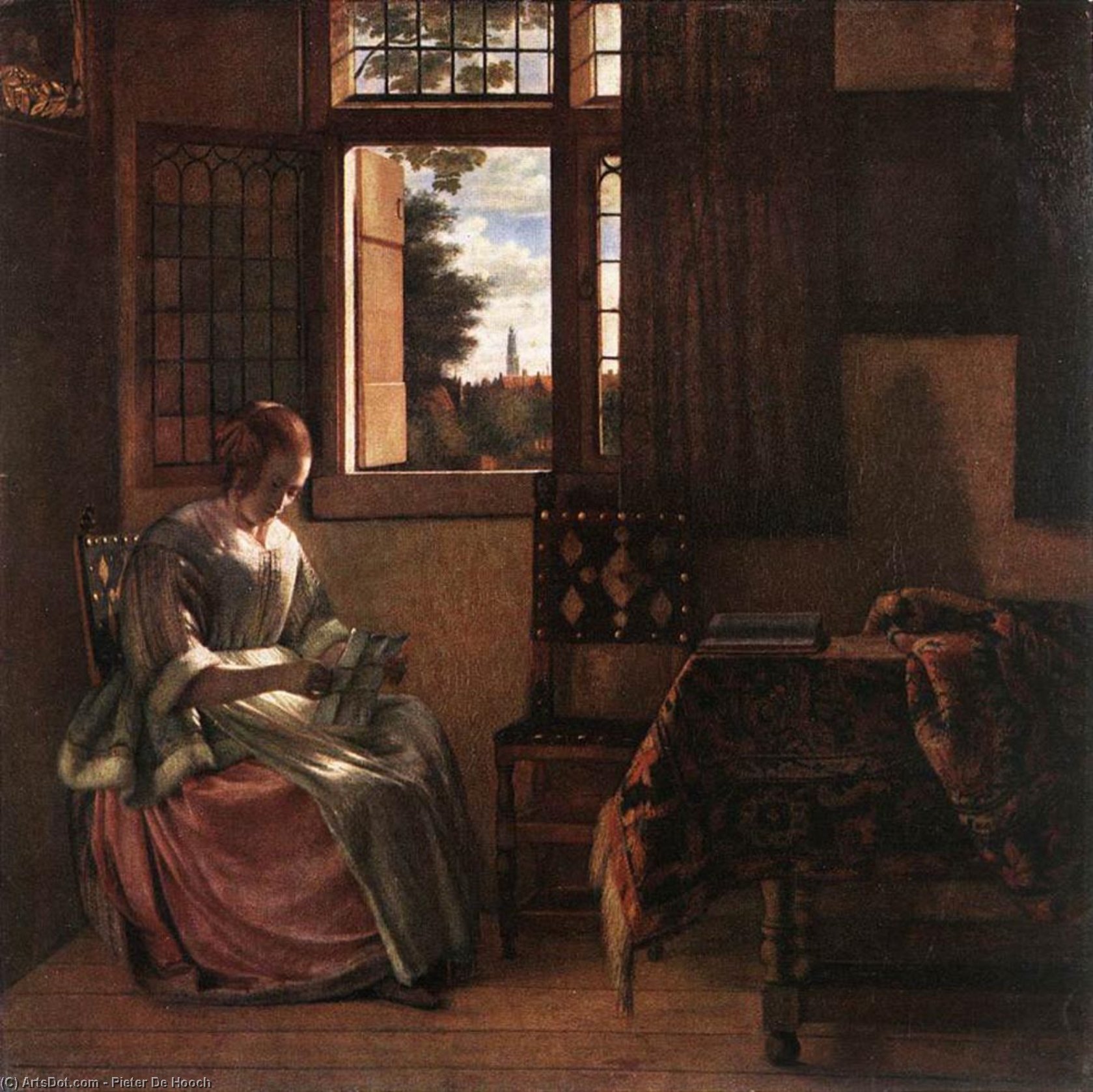 Woman Reading A Letter — Pieter De Hooch