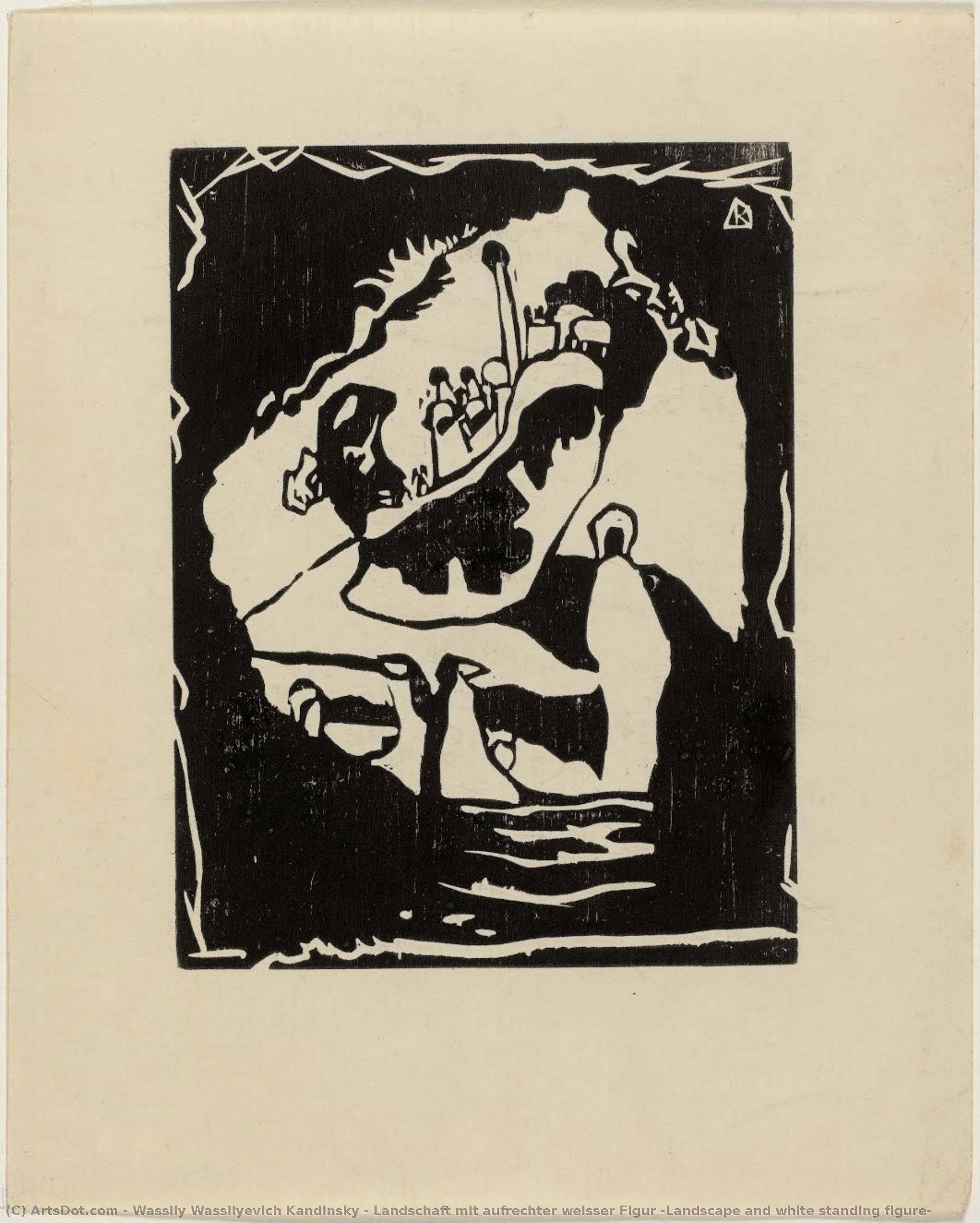 Landschaft Mit Aufrechter Weisser Figur (landscape And White Standing Figure) — Wassily Wassilyevich Kandinsky
