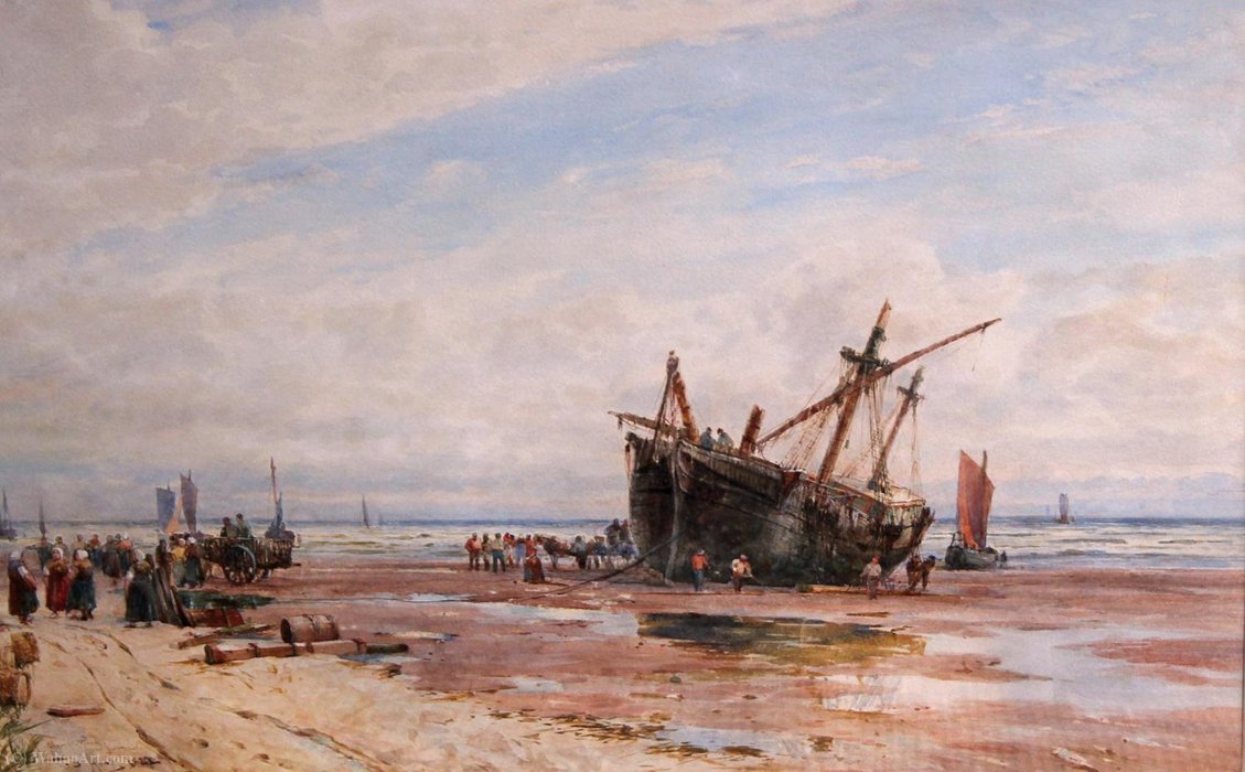 Clearing A Wreck, Near Boulogne — Thomas Bush Hardy