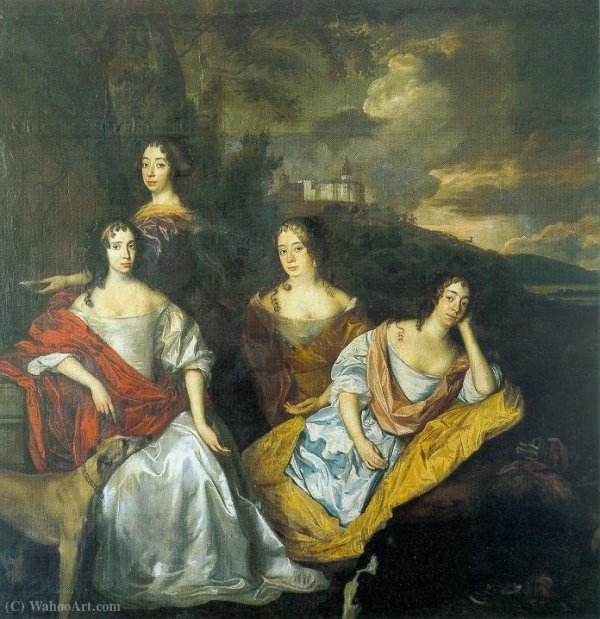 Portrait Of The Daughters Of Frederick Henry Of Orange. — Johannes Mytens