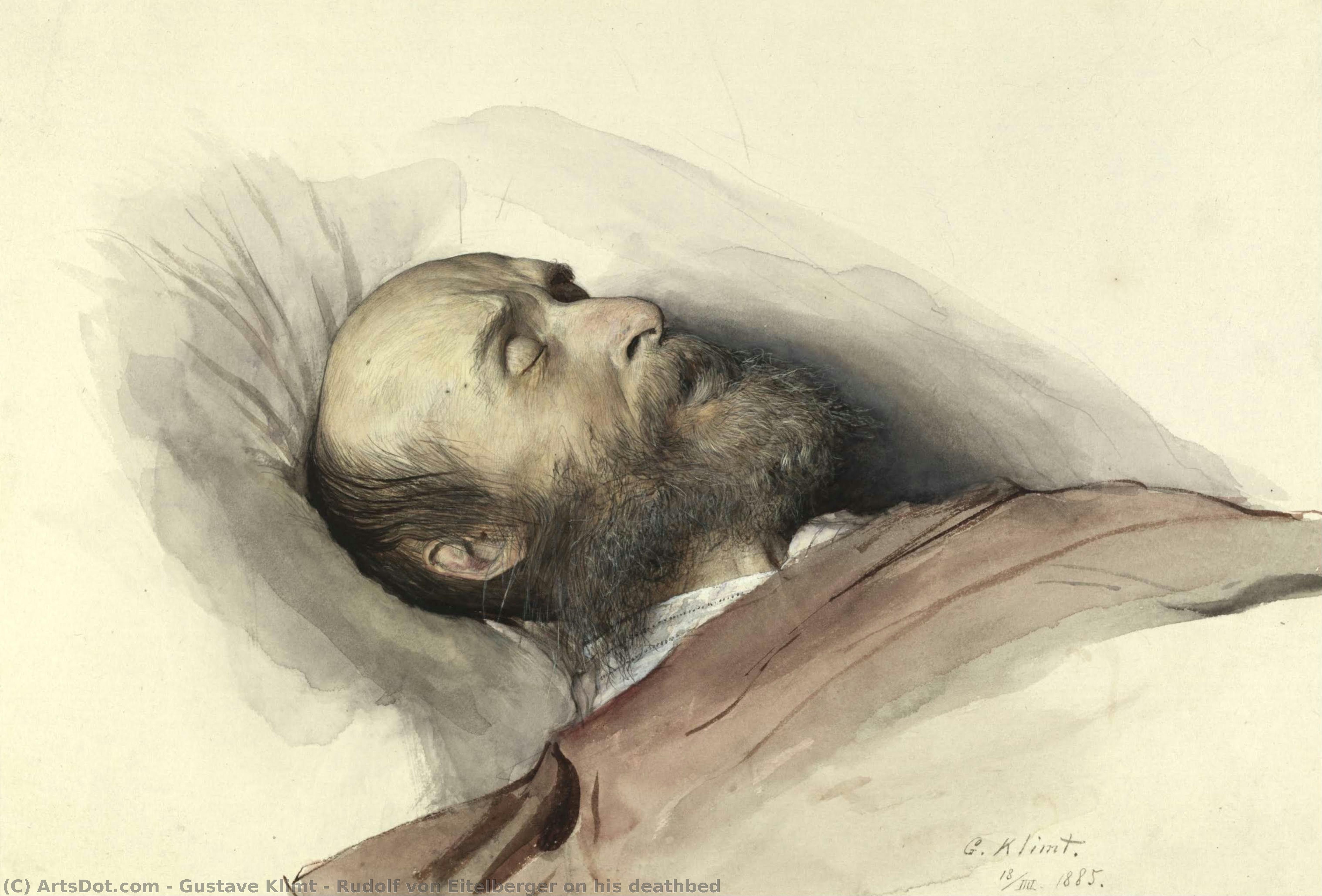Rudolf Von Eitelberger En Su Lecho De Muerte — Gustav Klimt