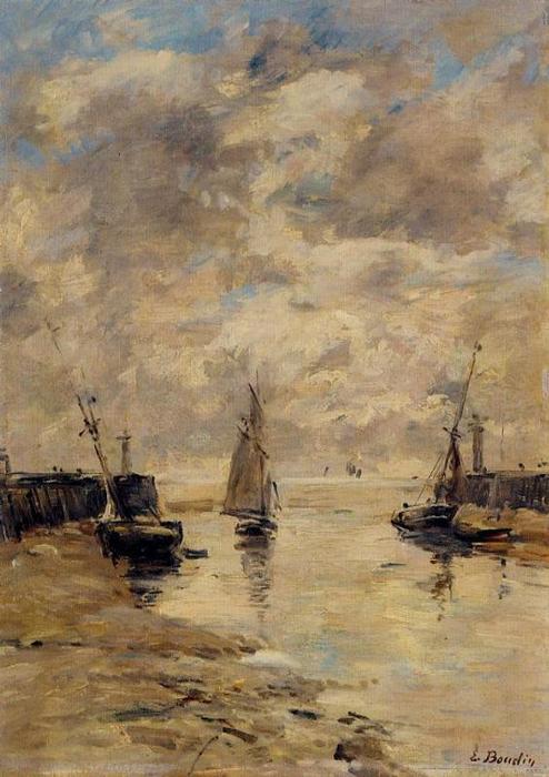 Trouville, The Jettys, Low Tide (9) — Eugène Louis Boudin