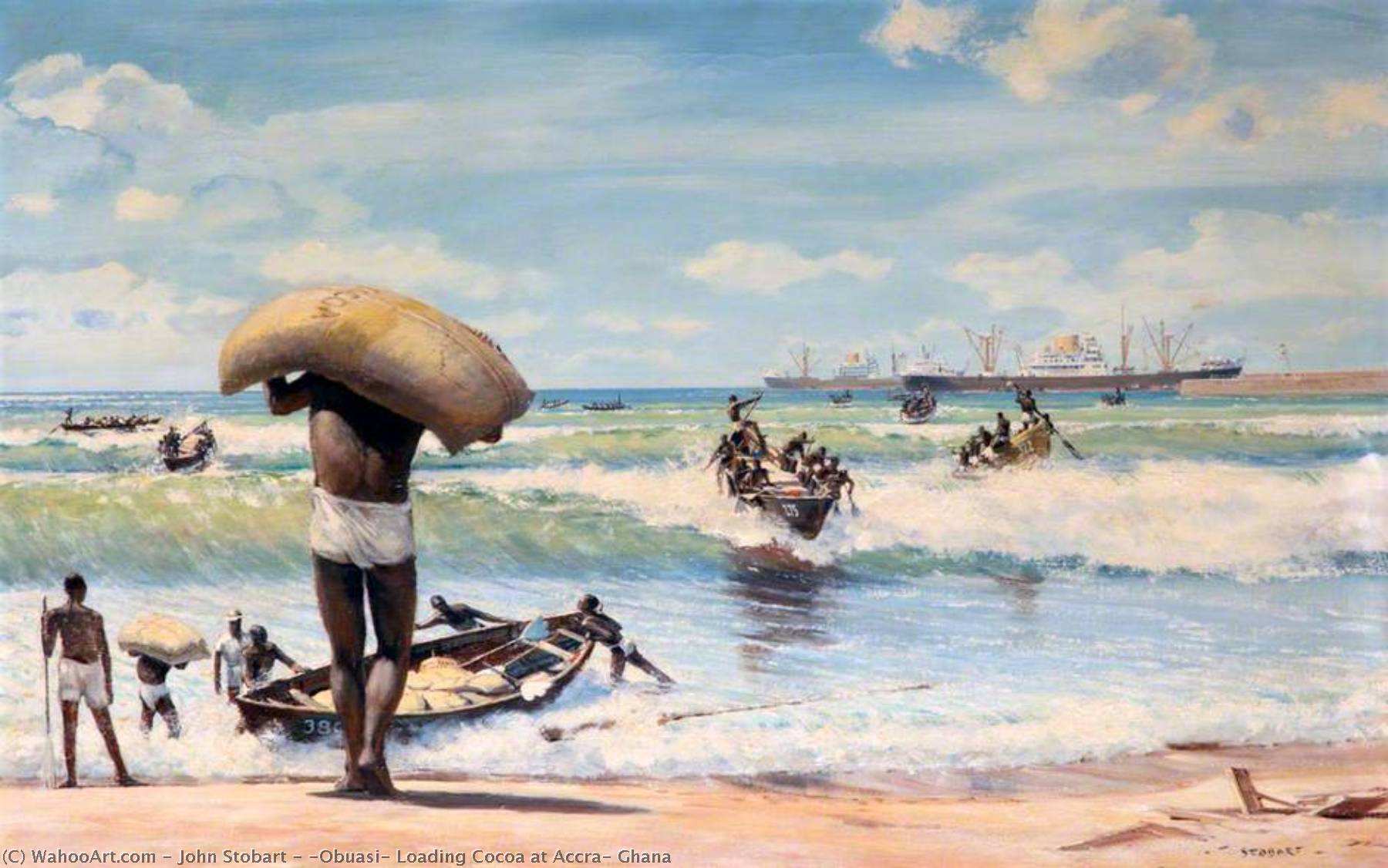 'obuasi' Loading Cocoa At Accra, Ghana — John Stobart