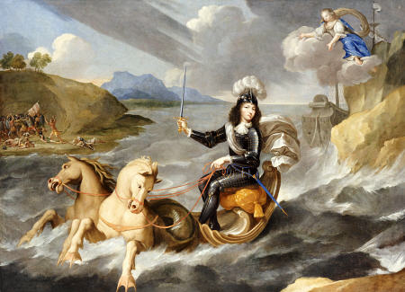 An Allegory Of King Louis Xiv In Armour Hailed As King Of The Sea By The Personification Of France — Jean Nocret