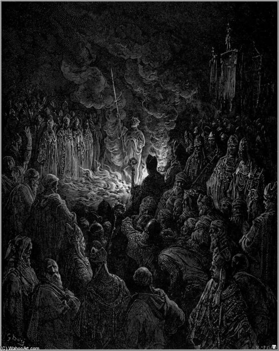 Barthelemi Undergoing The Ordeal Of Fire — Paul Gustave Doré