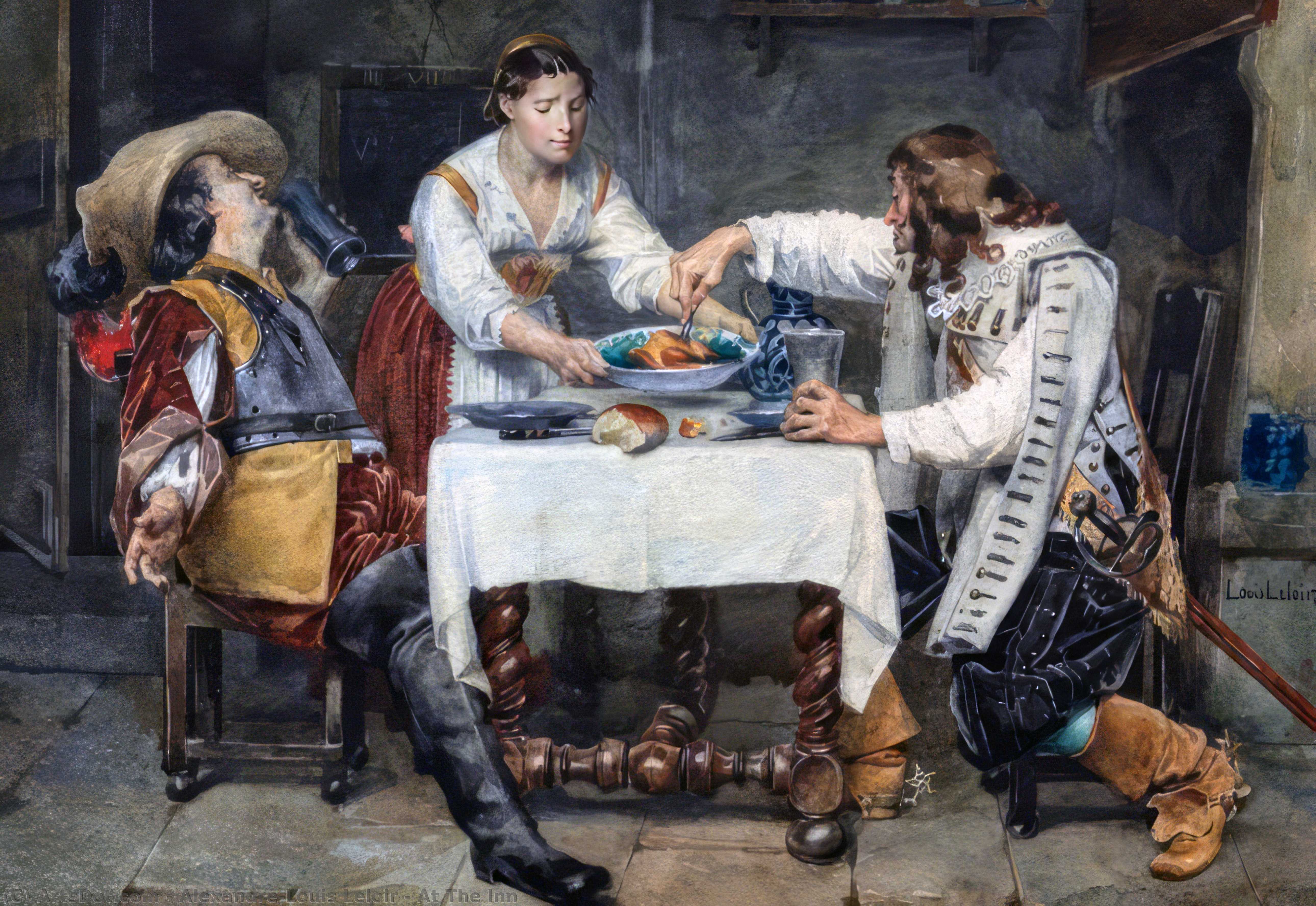 At The Inn — Alexandre-louis Leloir