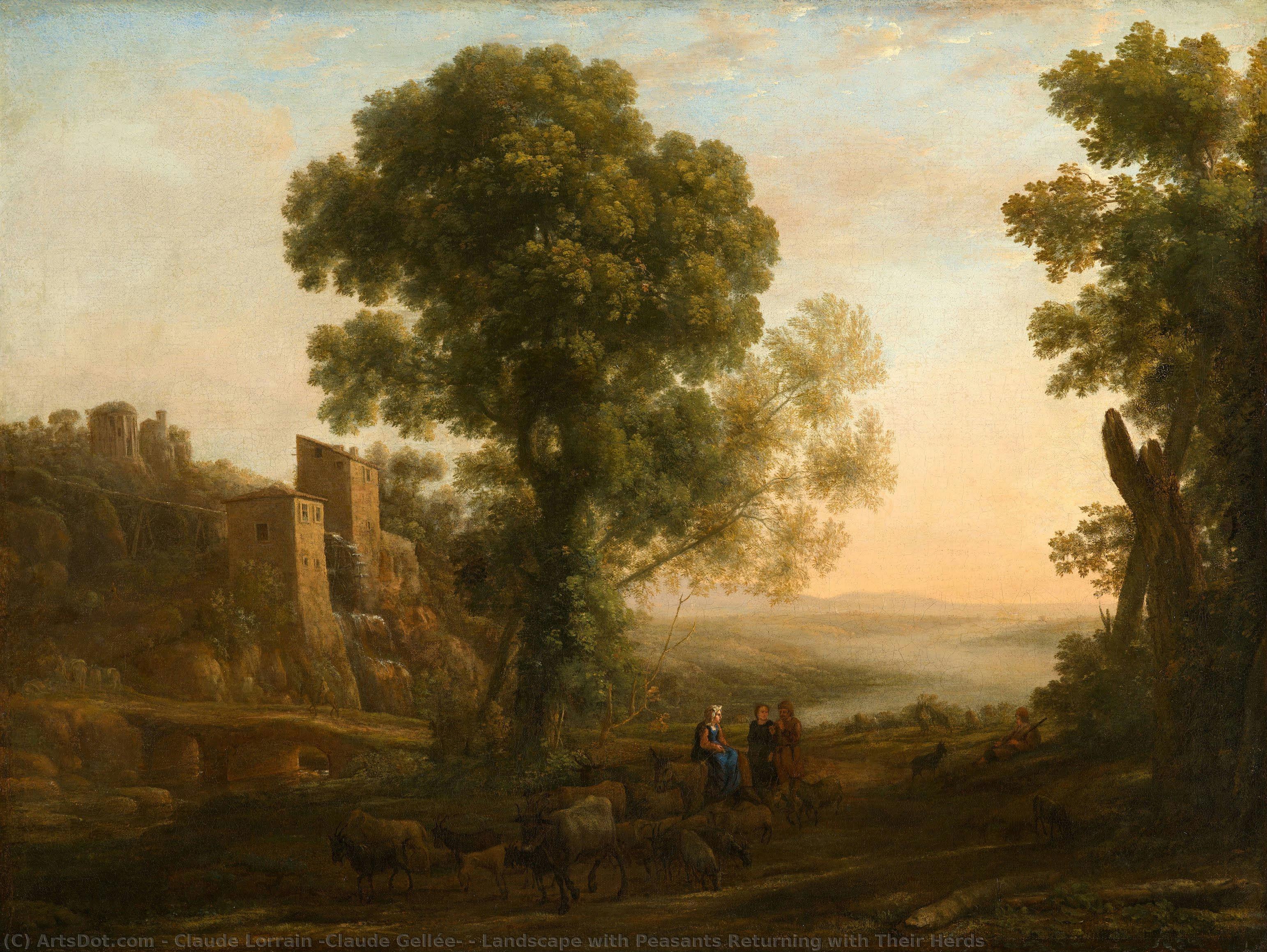 Landscape With Peasants Returning With Their Herds — Klod Loran
