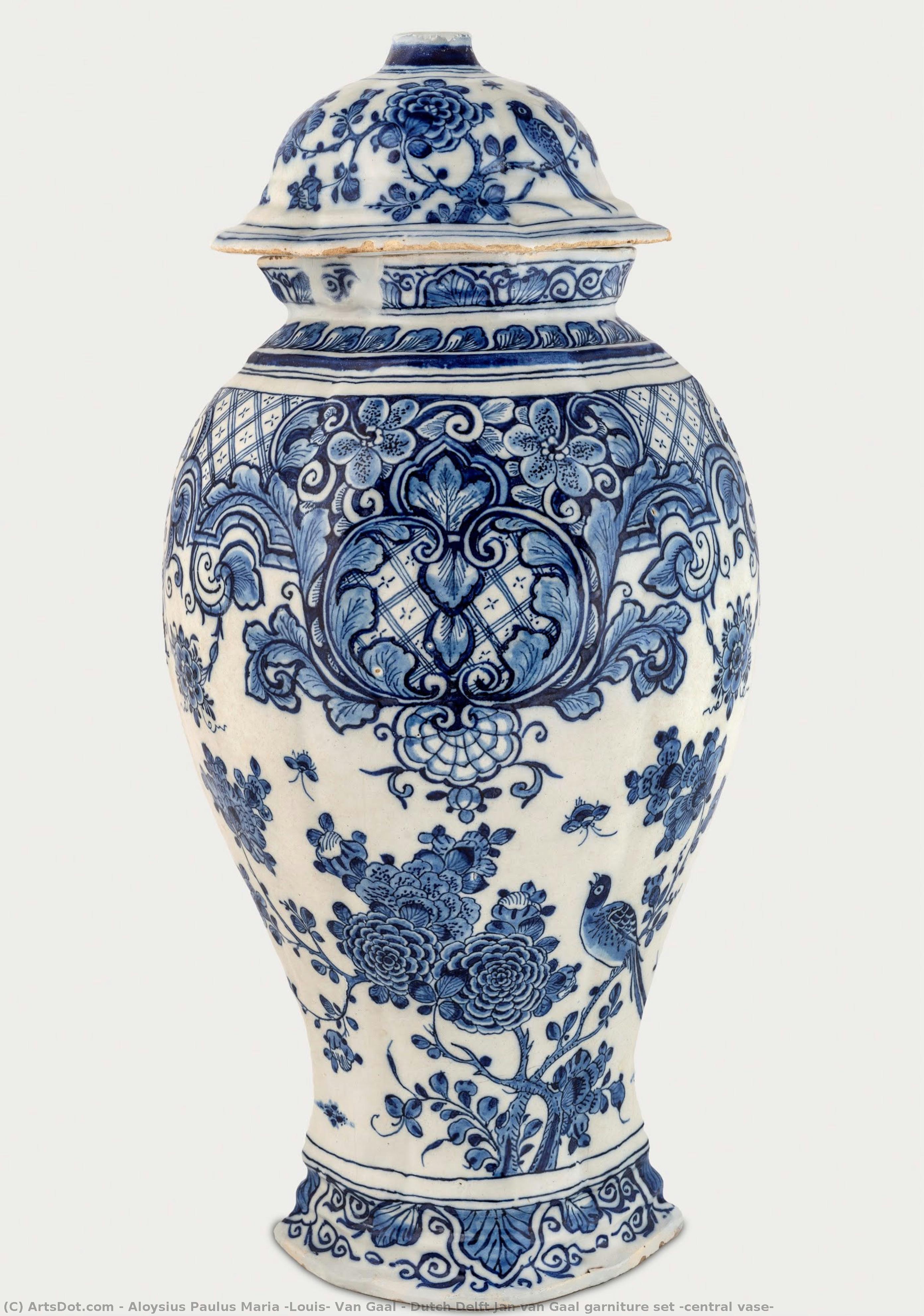 Dutch Delft Jan Van Gaal Garniture Set (central Vase) — Aloysius Paulus Maria 'louis' Van Gaal
