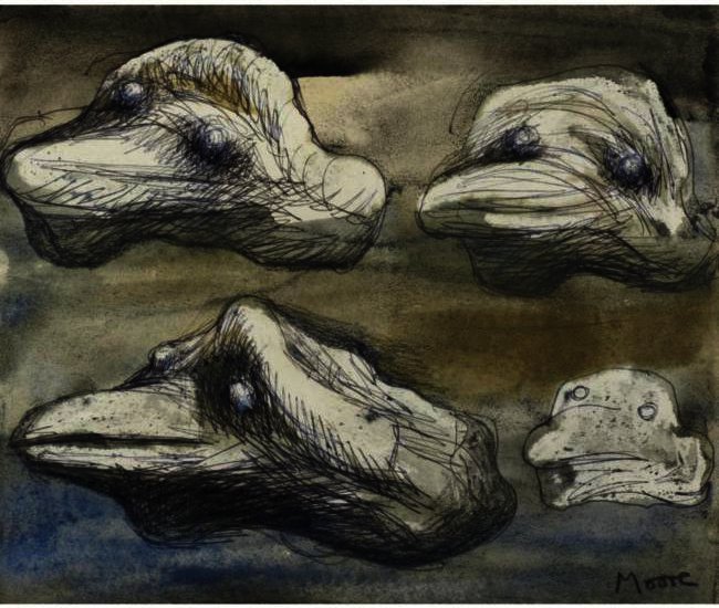 Four Views Of A Pebble - Idea For Sculpture — Henry Moore