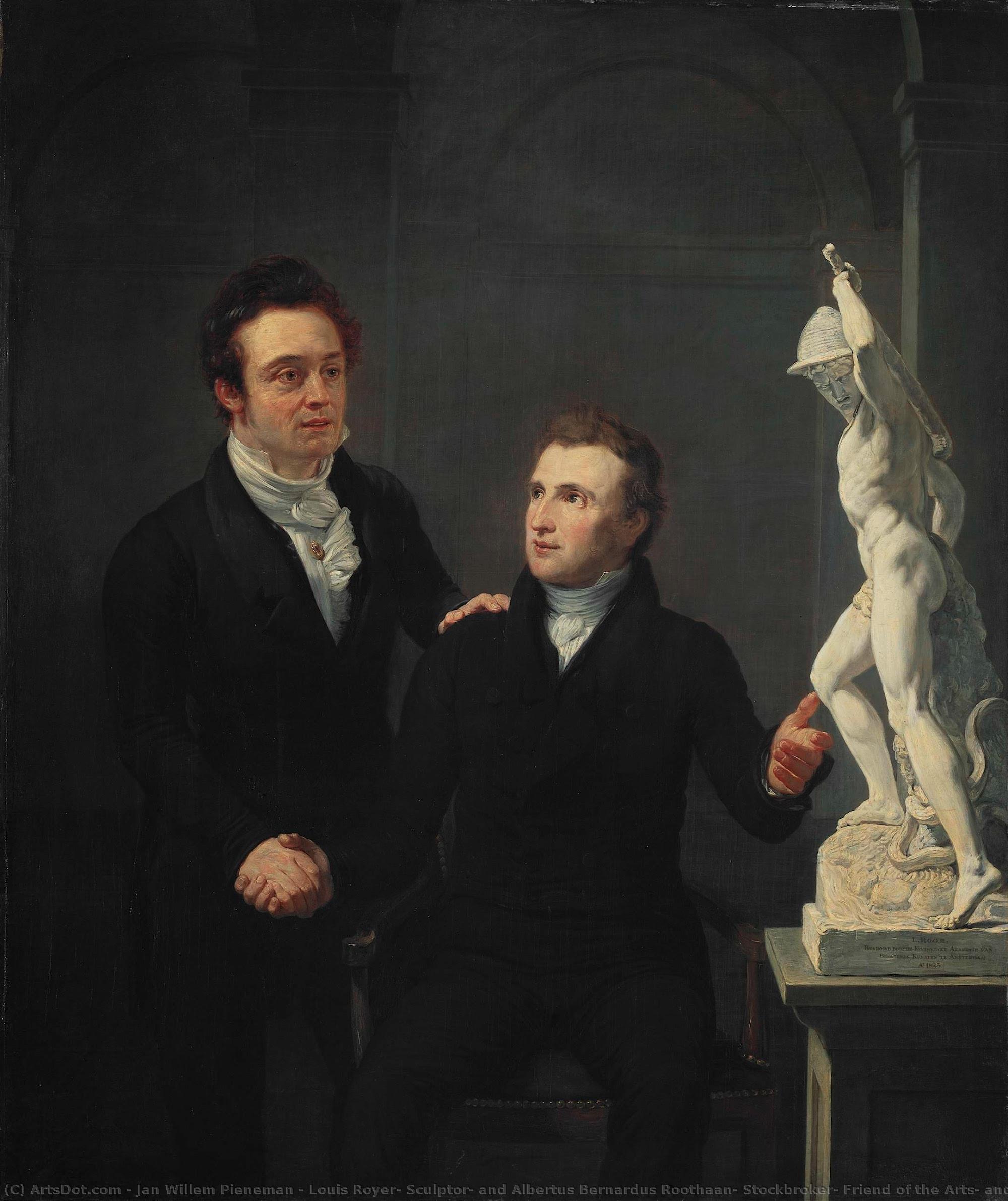 Louis Royer, Sculptor, And Albertus Bernardus Roothaan, Stockbroker, Friend Of The Arts, And Patron Of The Sciences, Jan Willem Pieneman, 1825 — Jan Willem Pieneman