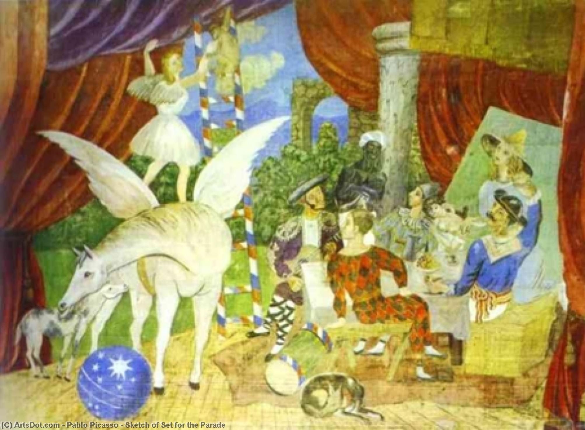 Sketch Of Set For The Parade — Pablo Picasso