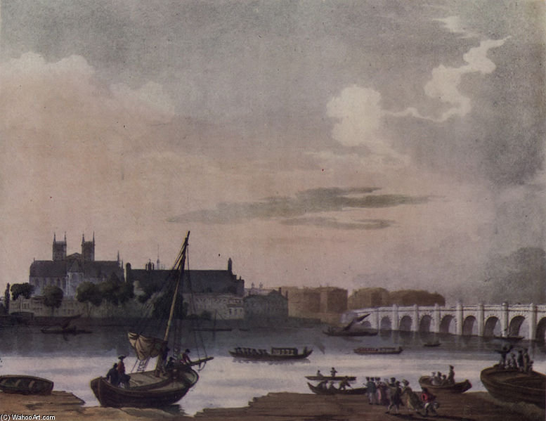 View Of Westminster Hall And Bridge — William Henry Pyne