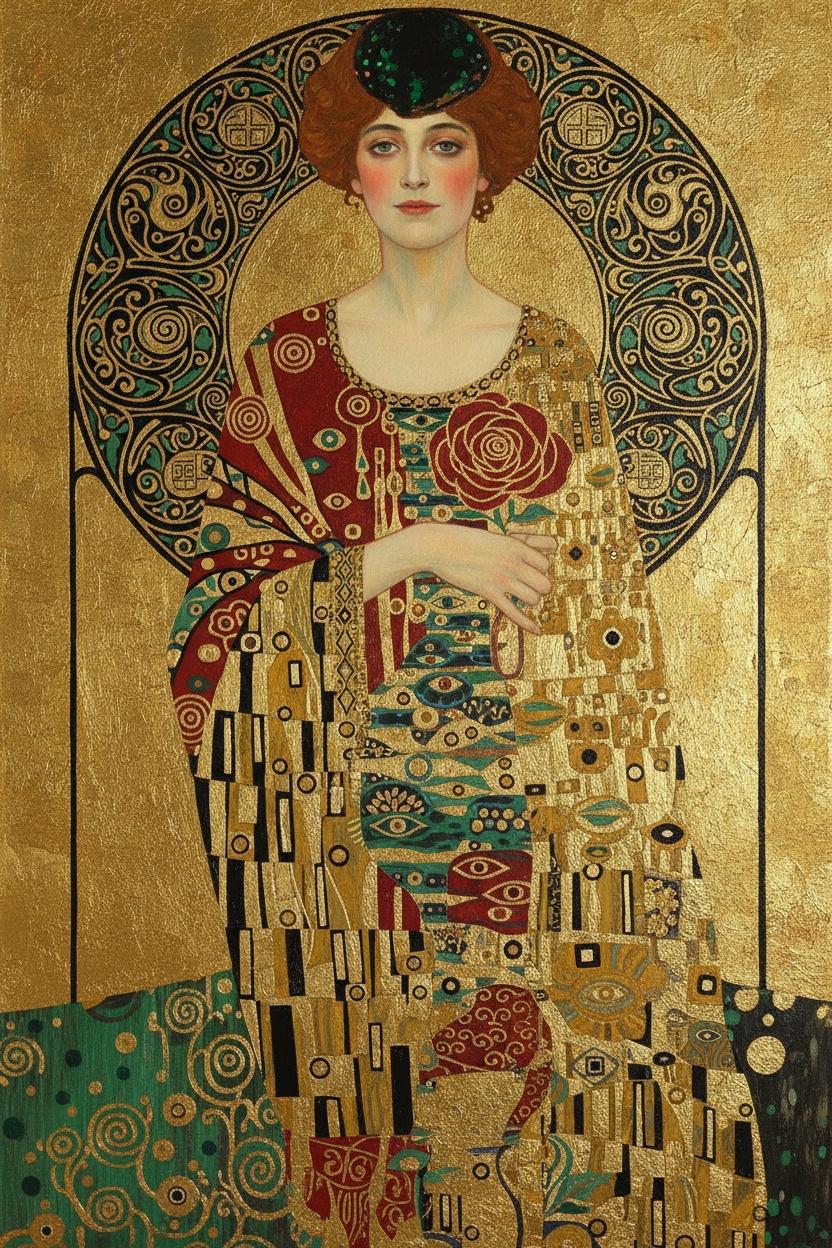 Golden Embrace: Klimt's Reverie — Jacques Villedieu