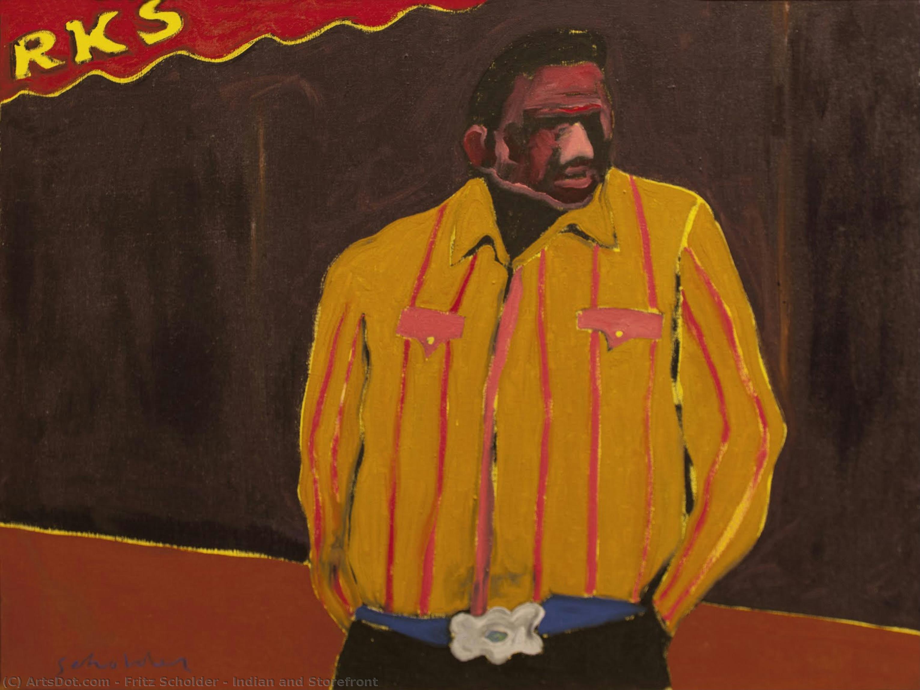 Indian And Storefront — Fritz Scholder