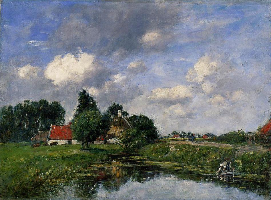River Near Dunkirk — Eugène Ludović Boudin