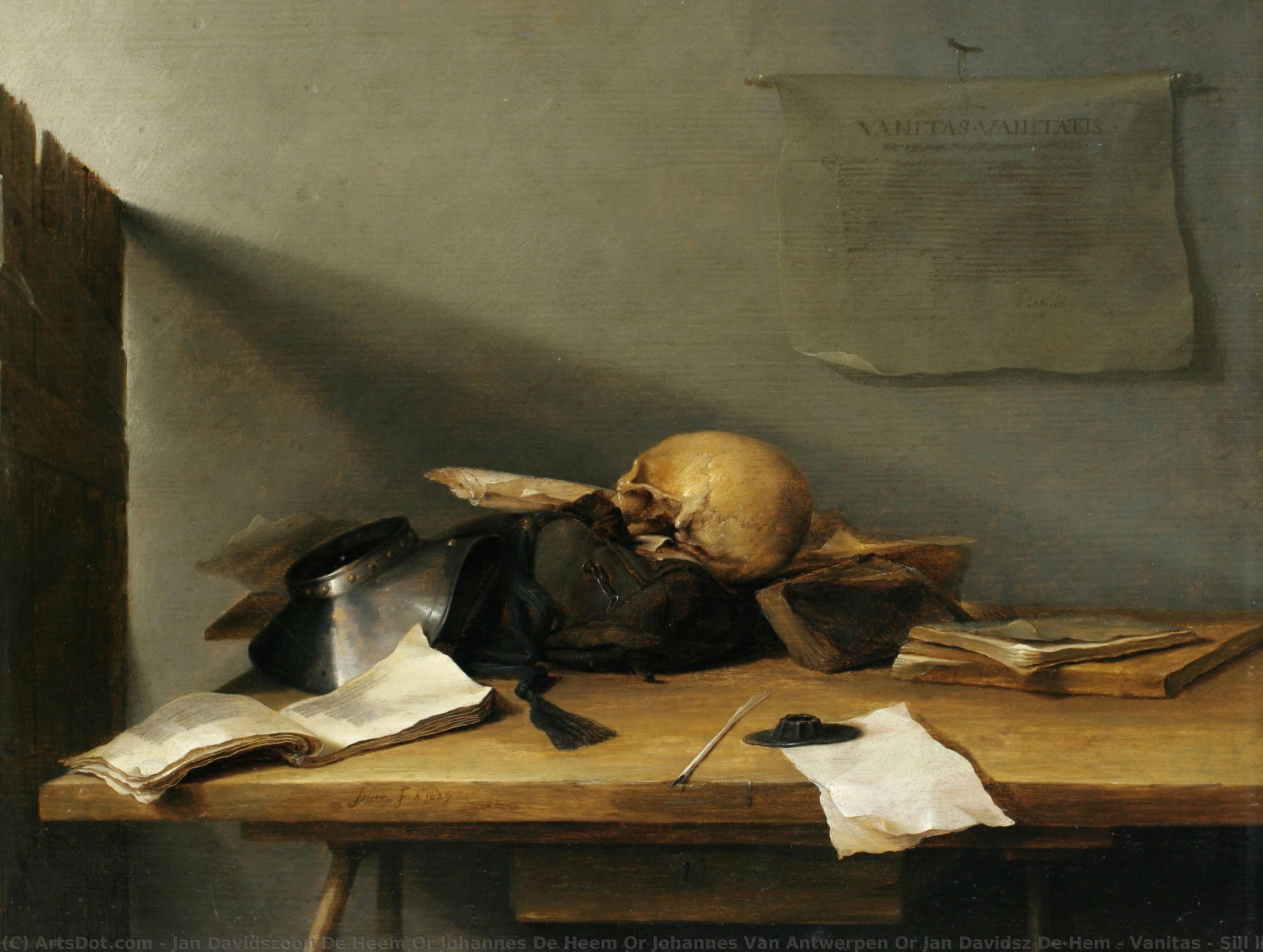 Vanitas - Sill Life With Books And Skull — Jan Davidszoon De Heem