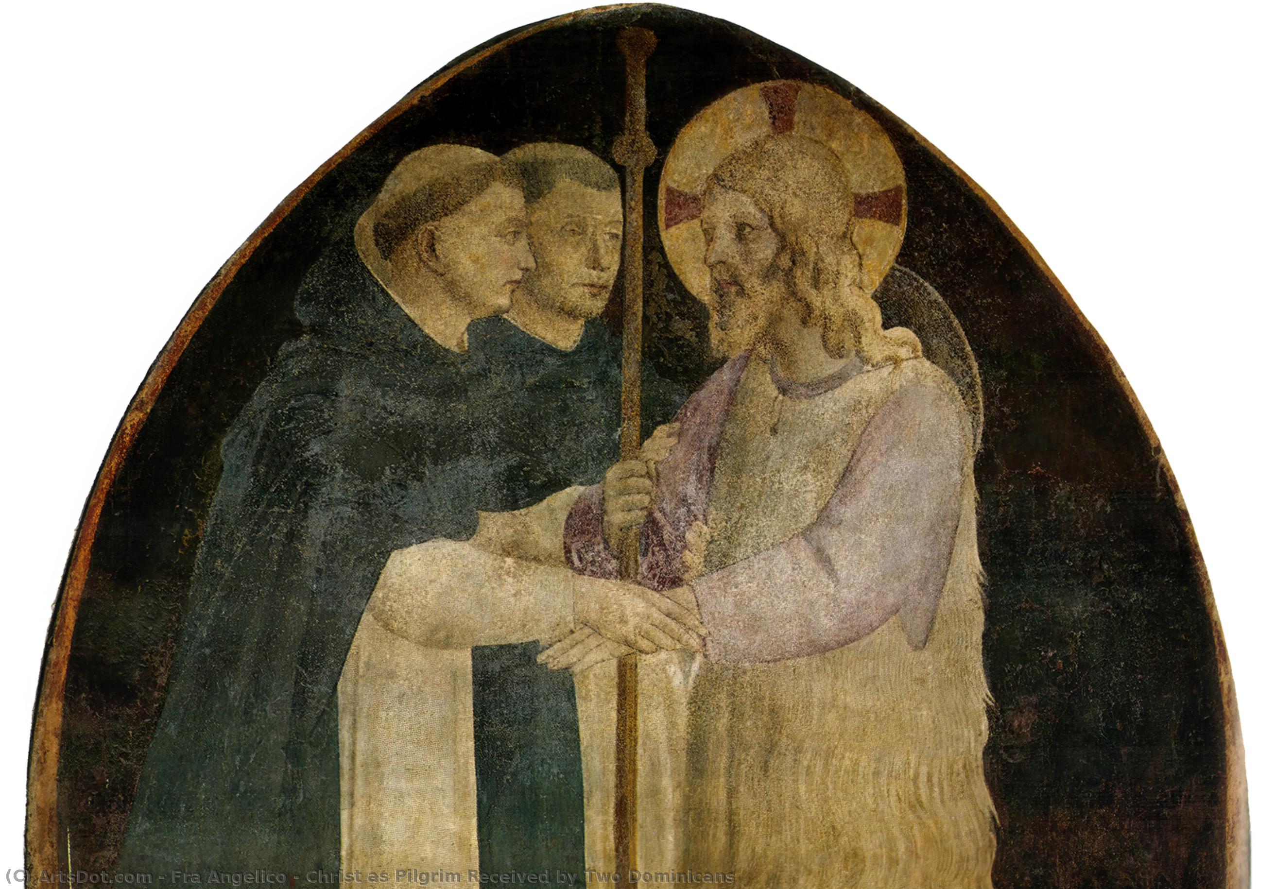 Christ Als Pilger Empfangen Von Zwei Dominikanern — Fra Angelico