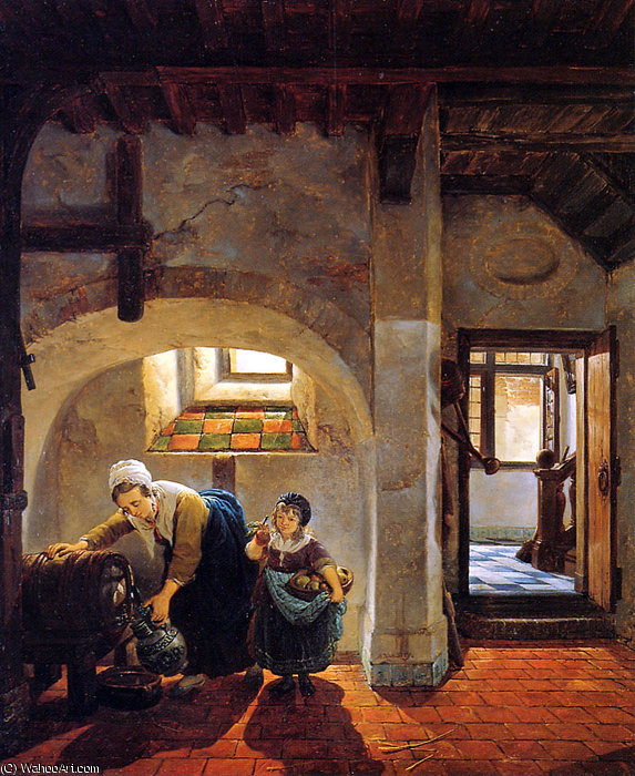 Woman And Child In Basement — Abraham Van Strij