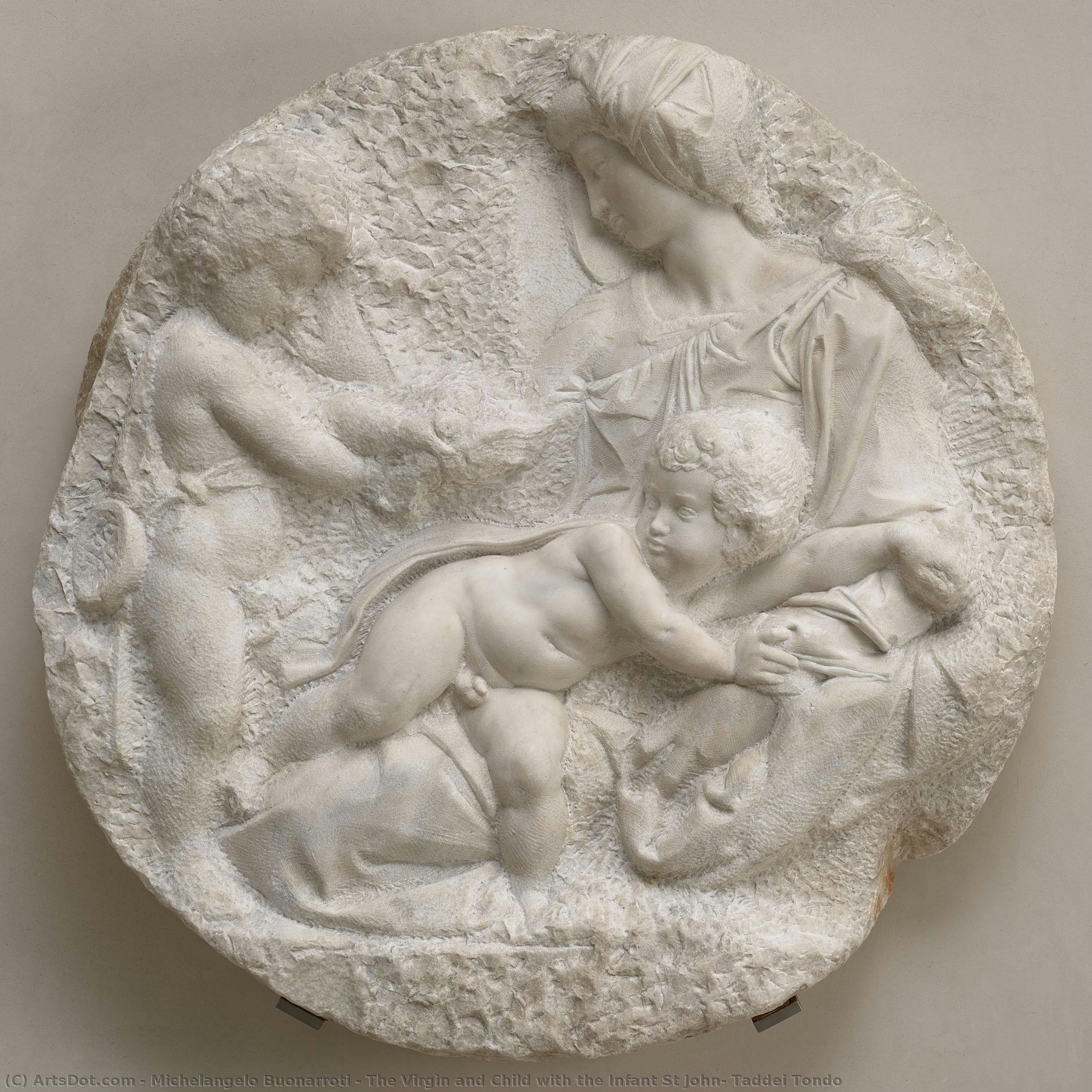 The Virgin And Child With The Infant St John; Taddei Tondo — Michelangelo Buonarroti