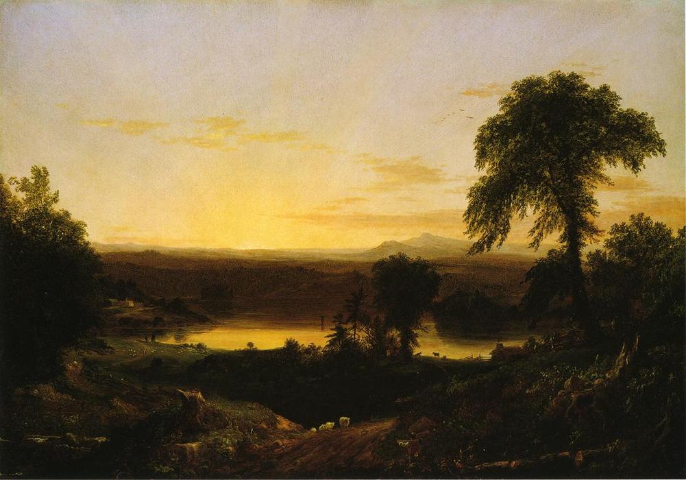 Summer Twilight. A Recollection Of A Scene In New England — Thomas Cole