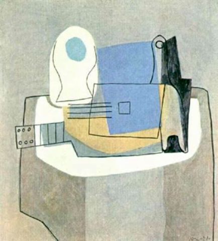 Guitarra, Botella Y Frutero — Pablo Picasso