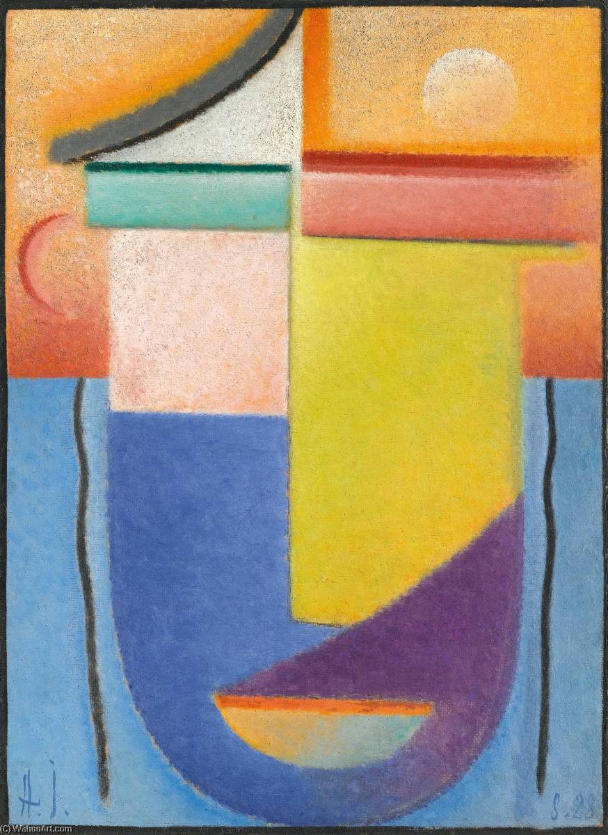 Abstrakter Kopf Wasser Und Licht (abstract Head Water And Light) — Alexej Von Jawlensky