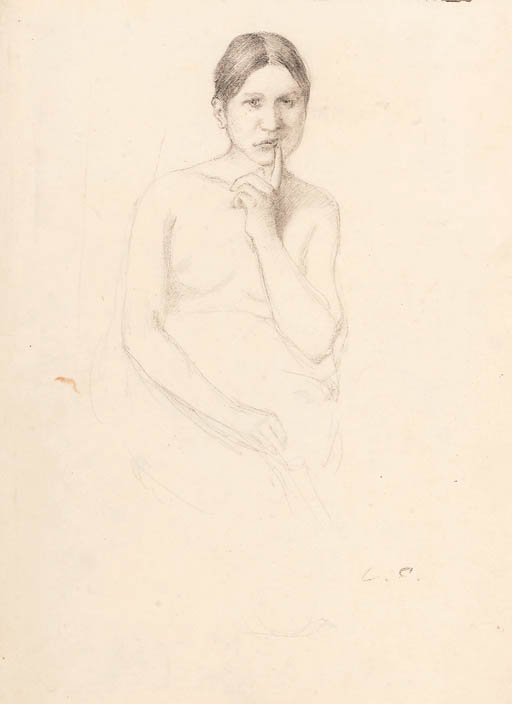 A Pensive Female Nude — Lovis Corinth
