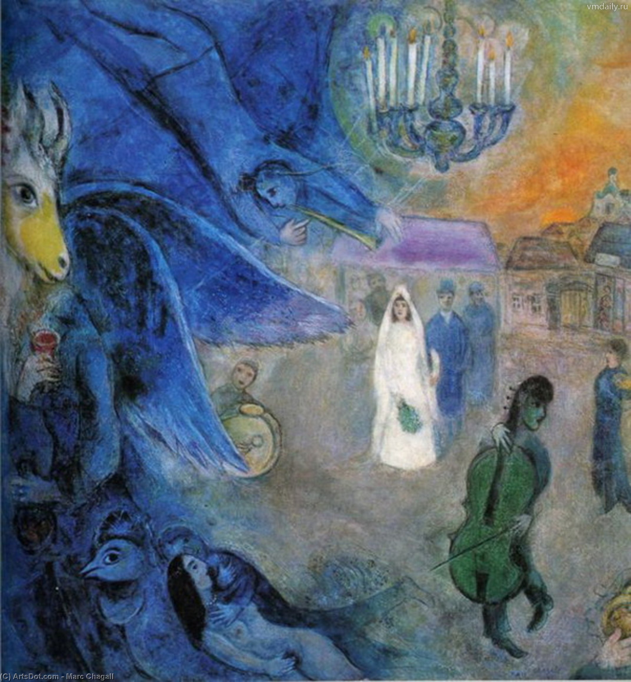 The Wedding Candles — Marc Chagall