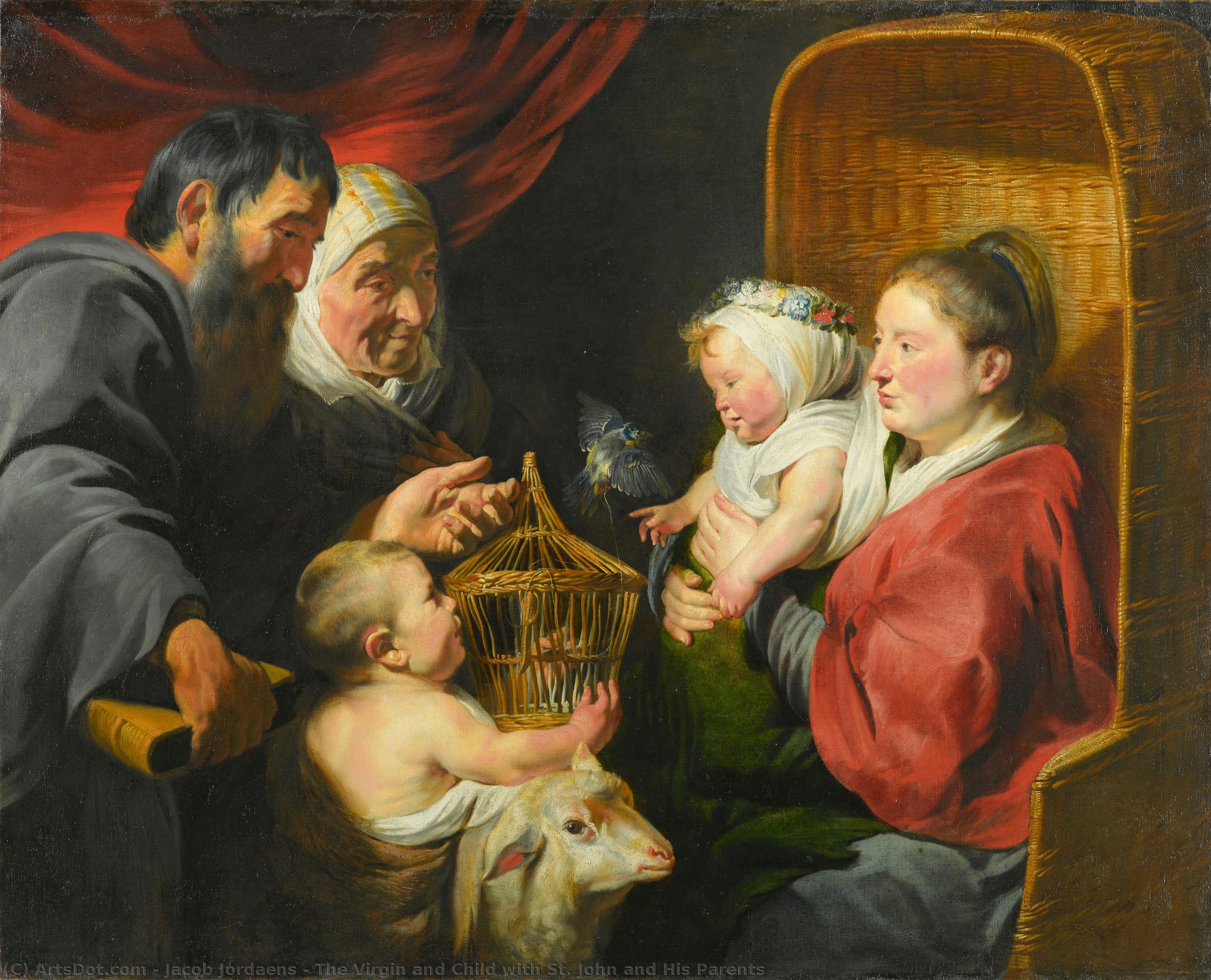 The Virgin And Child With St. John And His Parents — Jacob Jordaens