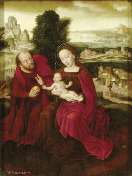 The Holy Family In A Landscape — Ambrosius Benson