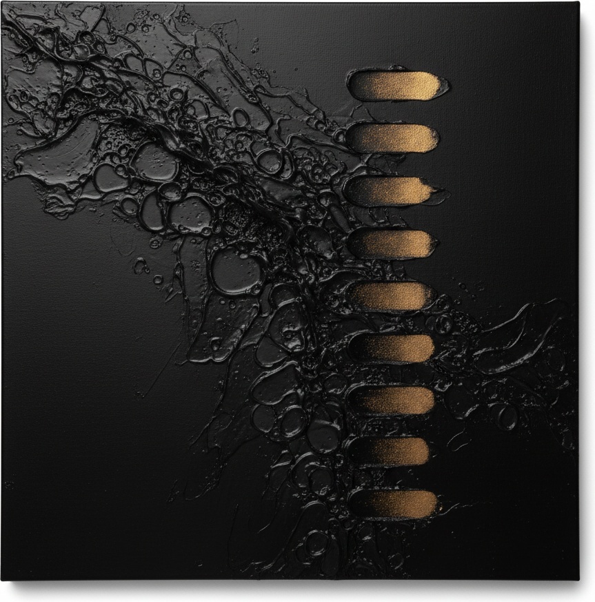 Obsidian Veins And Gilded Echoes: A Monolithic Study In Organic Tension — David Moreau