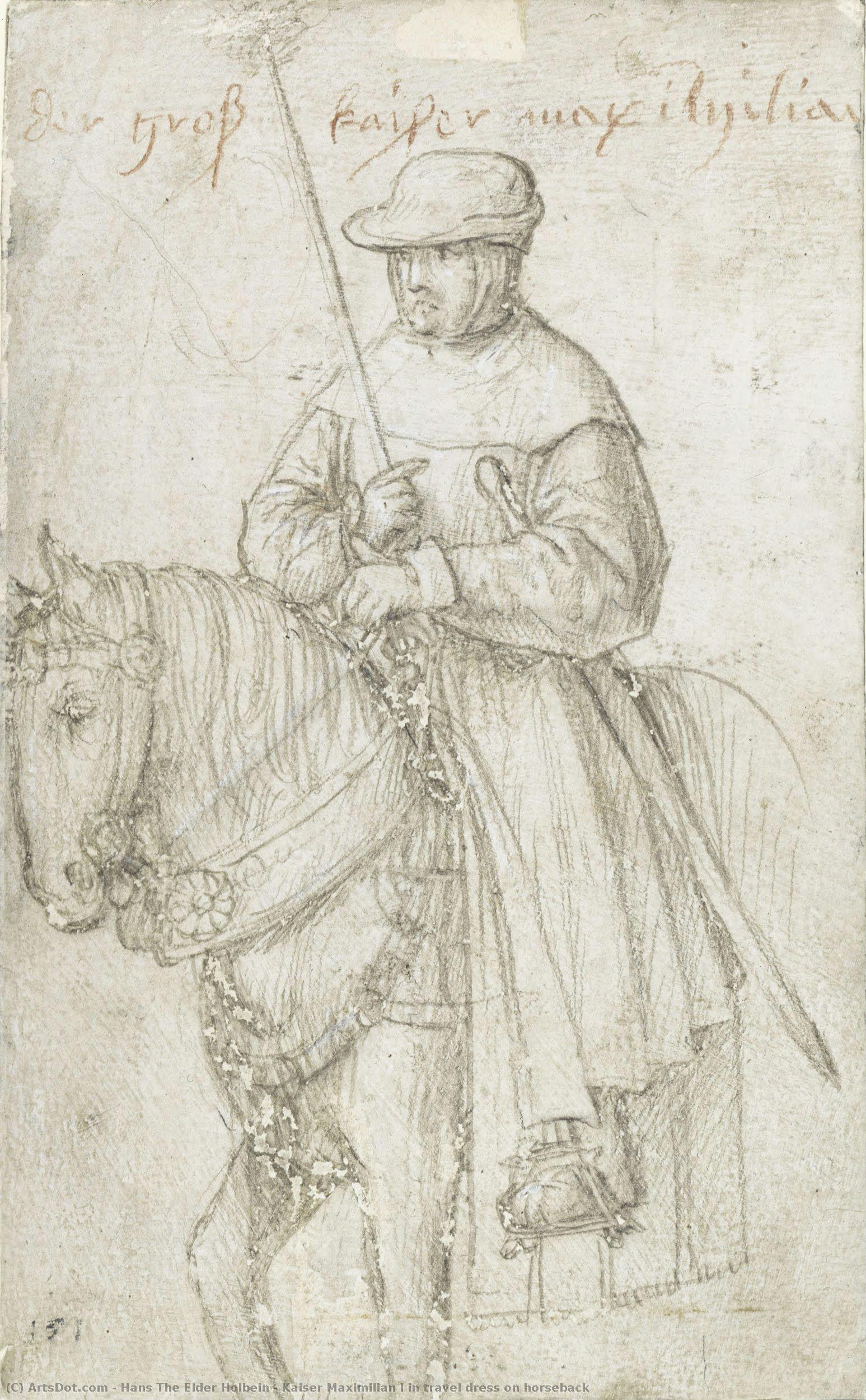 Kaiser Maximilian I In Travel Dress On Horseback — Hans The Elder Holbein