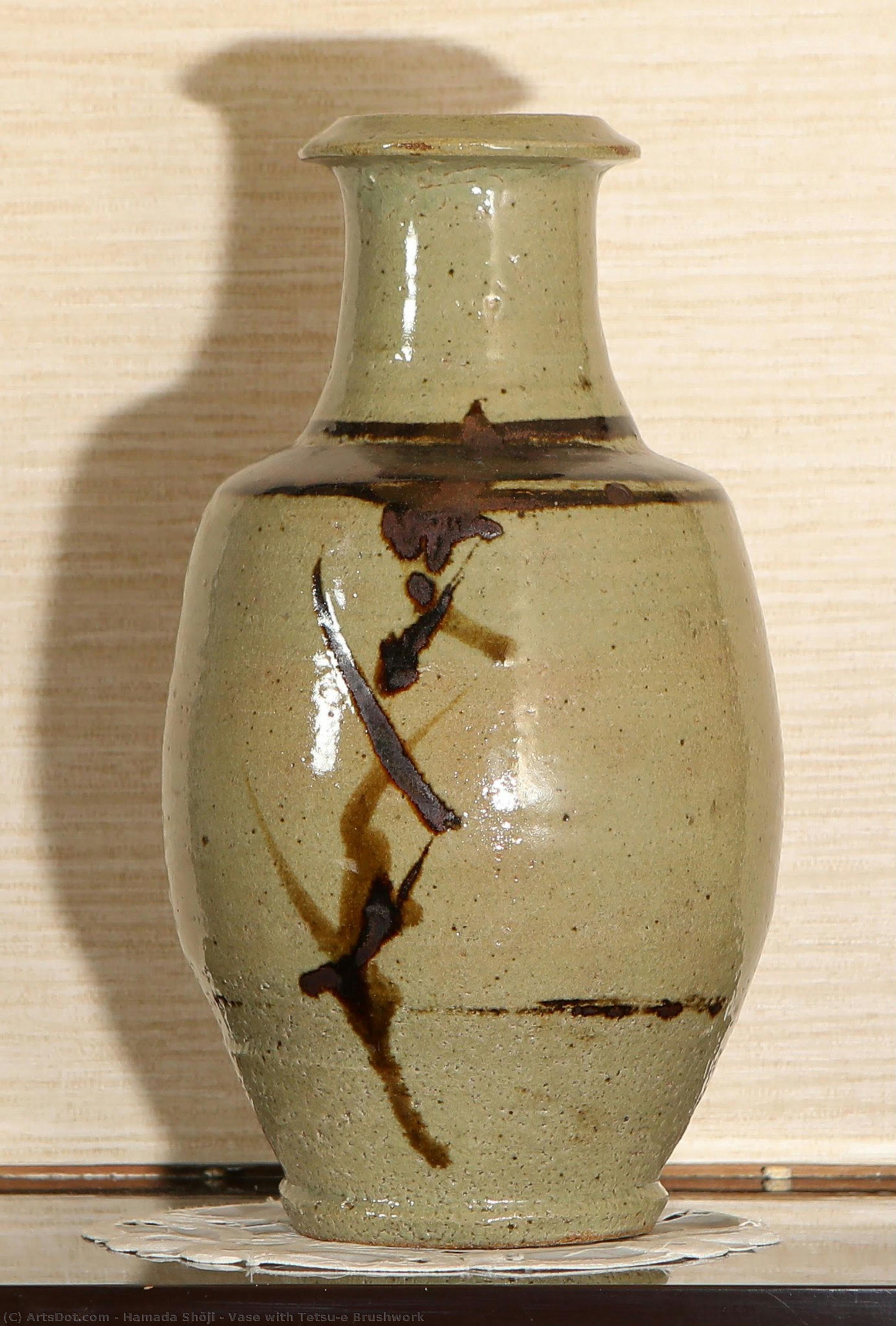Vase With Tetsu-e Brushwork — Hamada Shōji