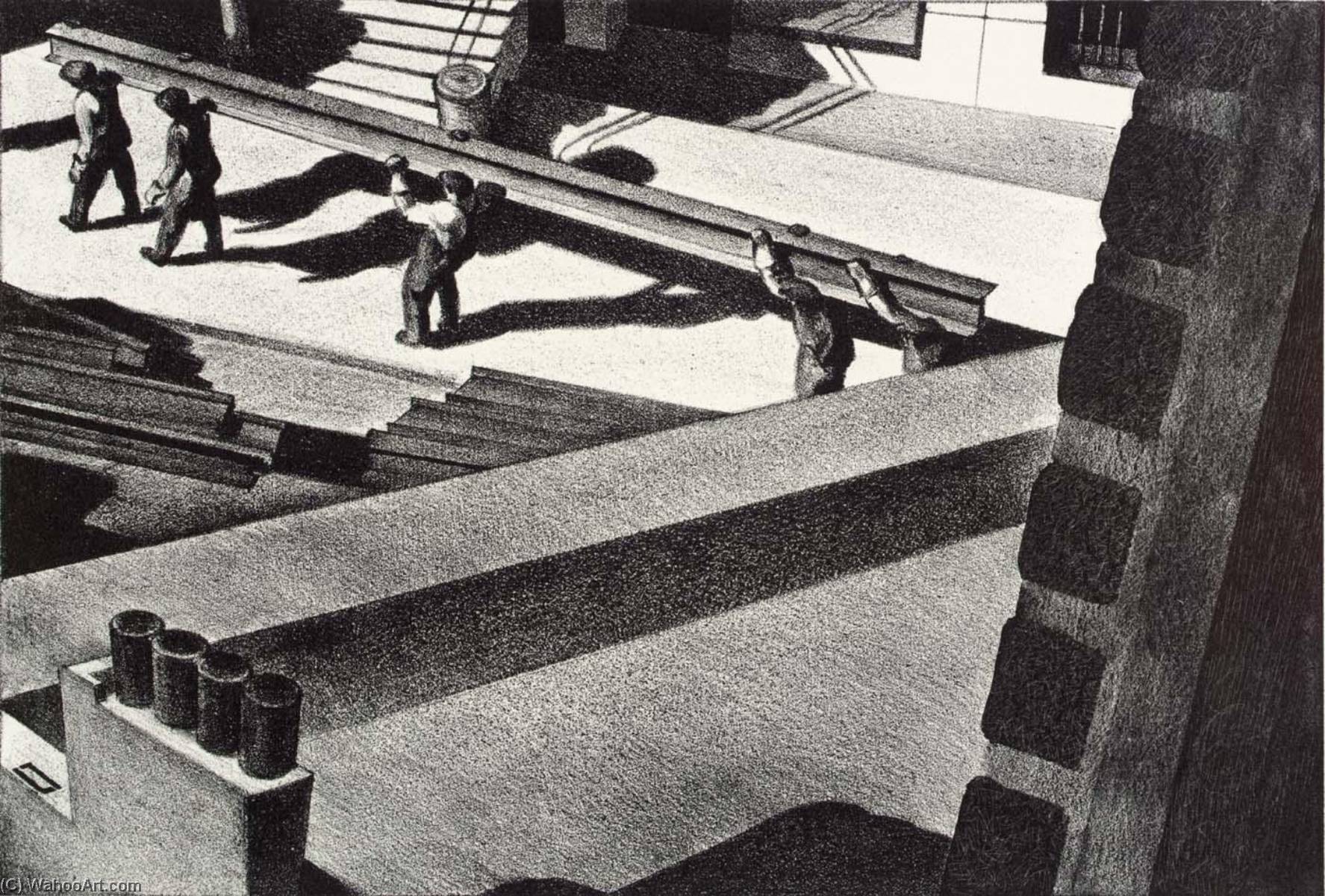 Roof And Street — Louis Lozowick