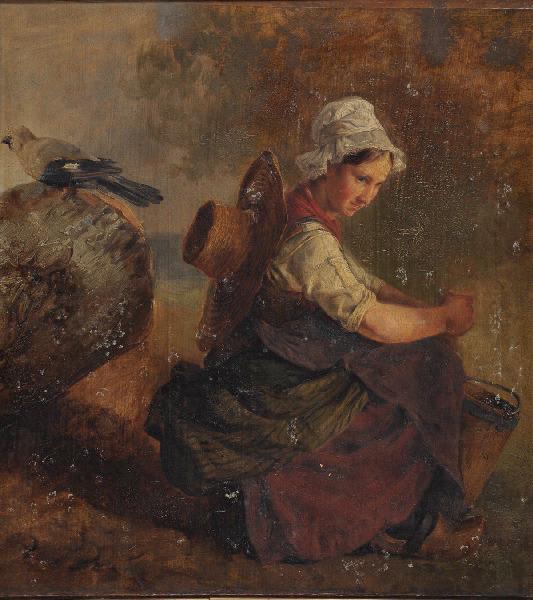 Jeune Fermière Assise — Jacques Raymond Brascassat
