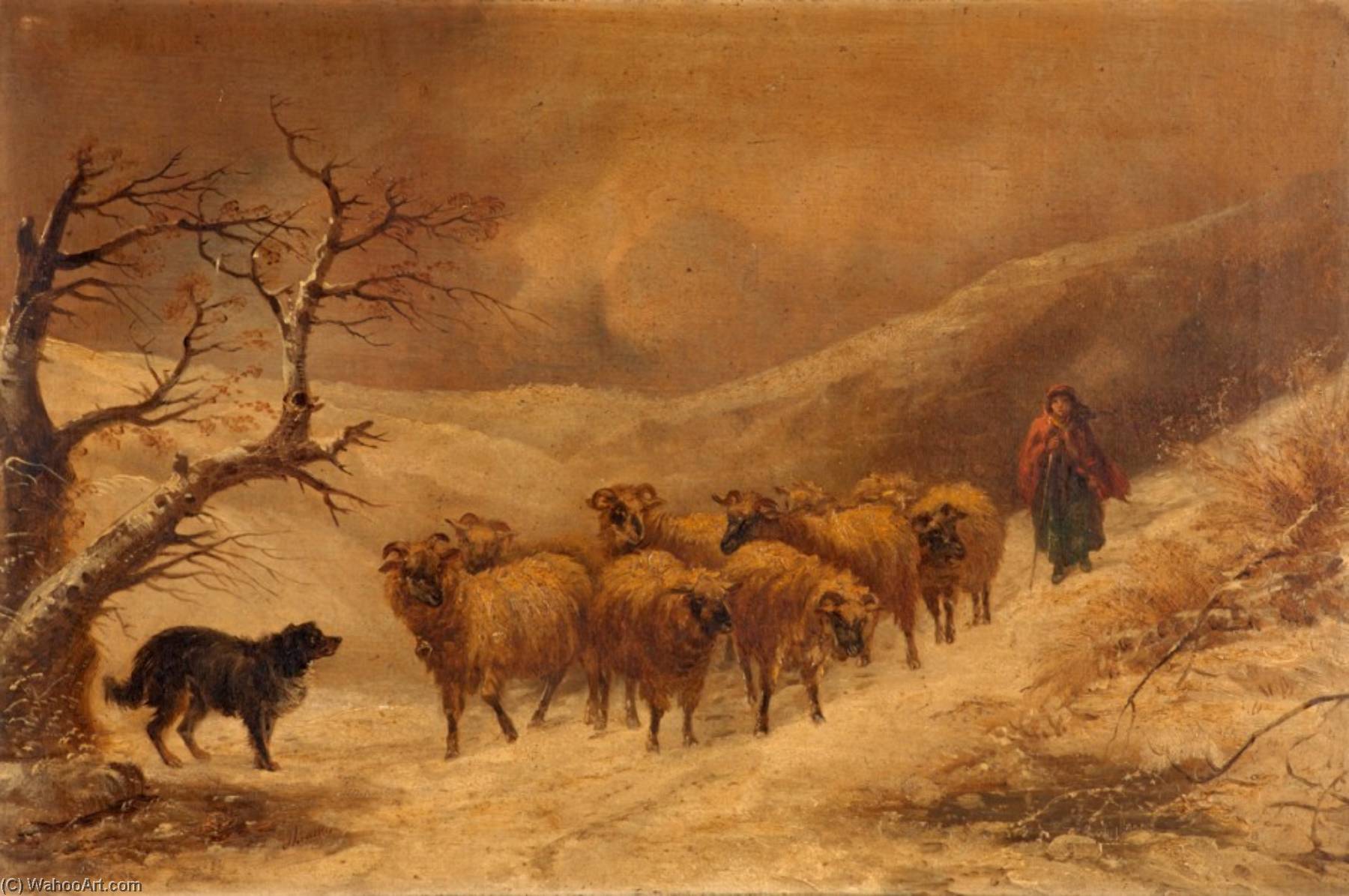 Shepherdess In The Snow — John Joseph Barker