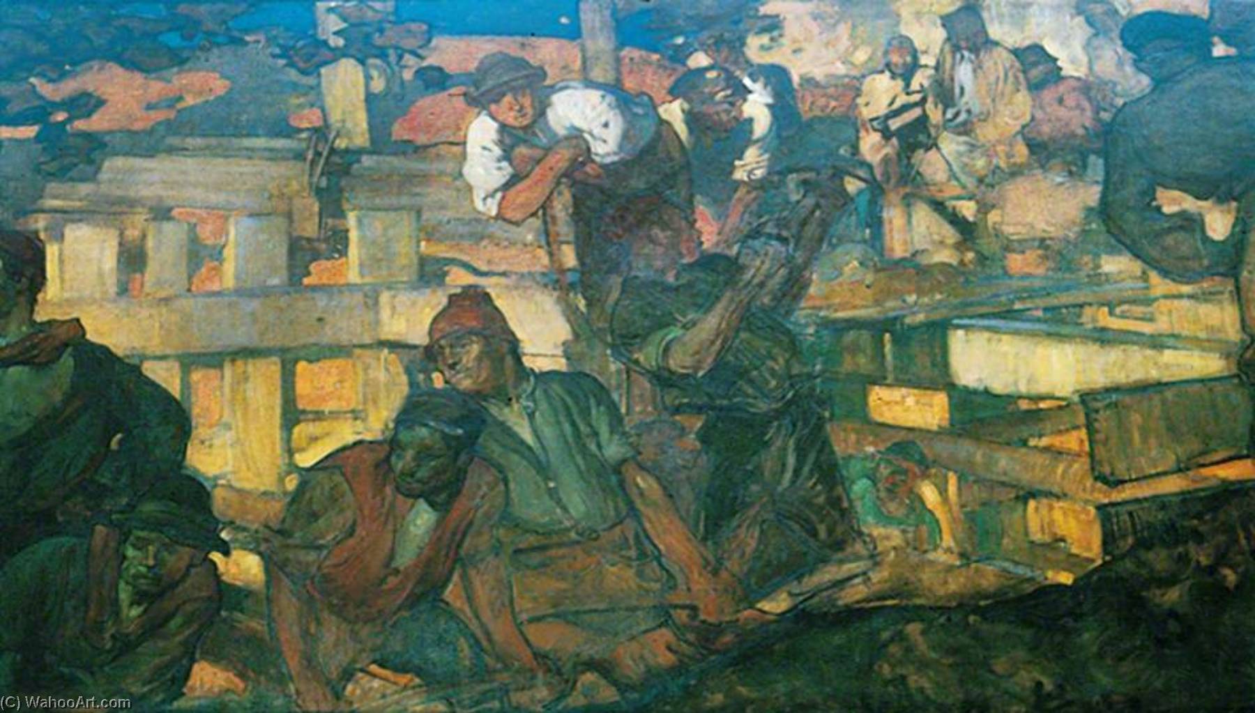 Navvies At Work (detail) — Frank Brangwyn