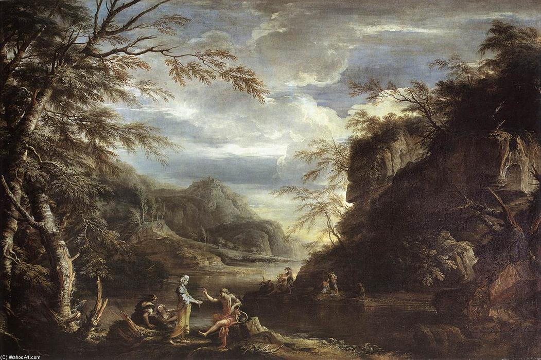 River Landscape With Apollo And The Cumean Sibyl — Salvator Rosa