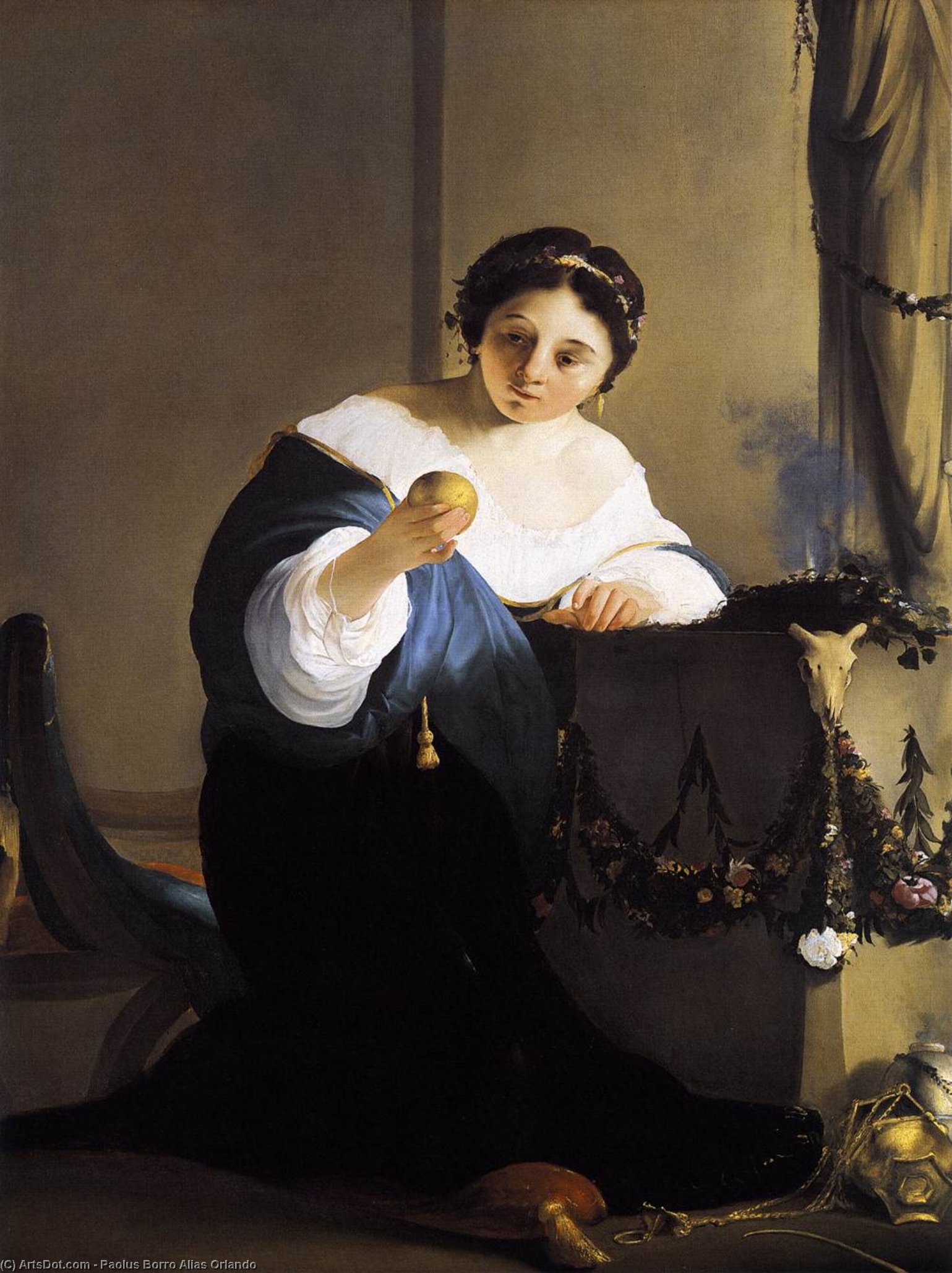 Cydippe With Acontius's Apple — Paolus Borro Alias Orlando