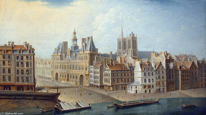 Hôtel De Ville Et Place De Grève — Nicolas Jean Baptiste Raguenet