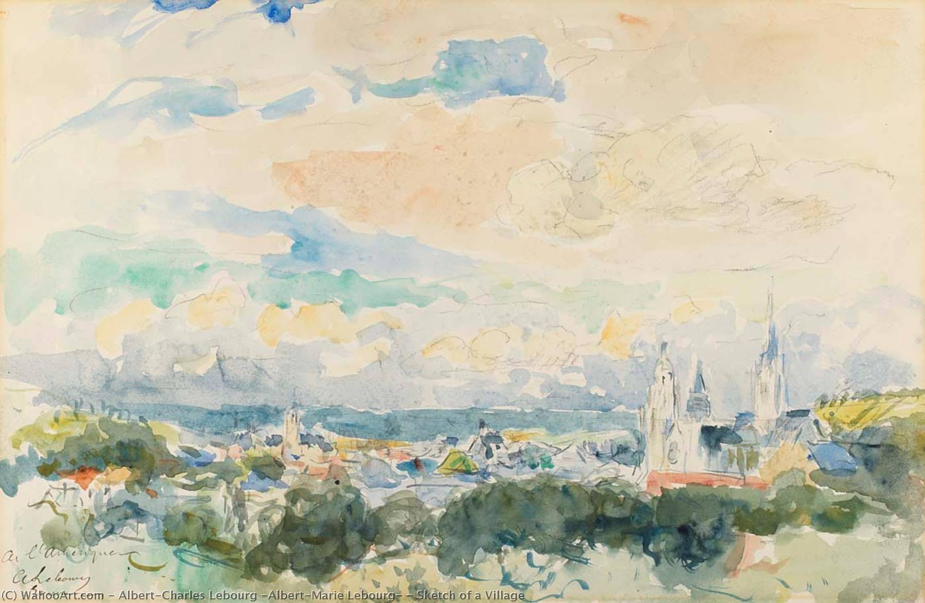 Sketch Of A Village — Albert-charles Lebourg