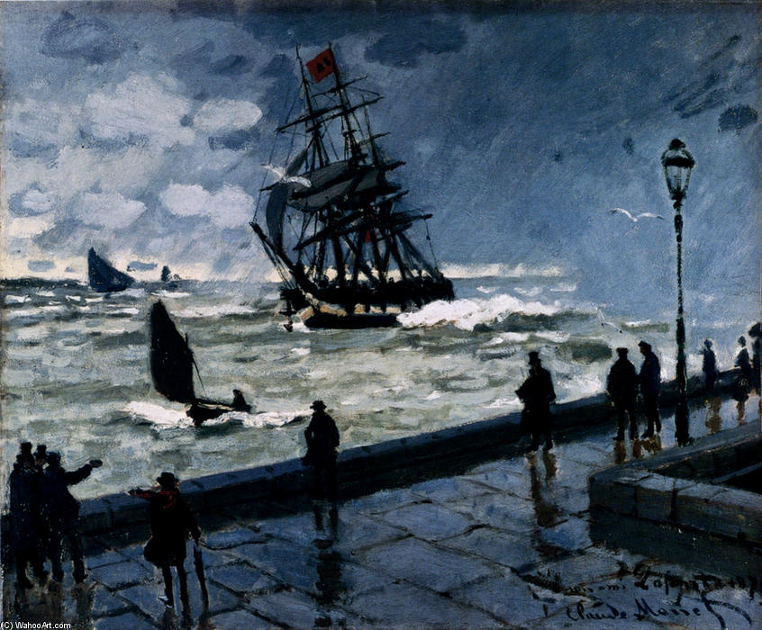 The Jetty At Le Havre, Bad Weather — Клод Моне