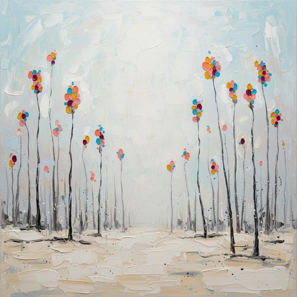 Ätherische Rhythmen Stiller Blüten In Einem Blassen Ceruleen Nebel — Christian Noiret